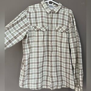 Columbia Omni Shade Red Plaid Vented Short Sleeve Button Up Shirt Size XL